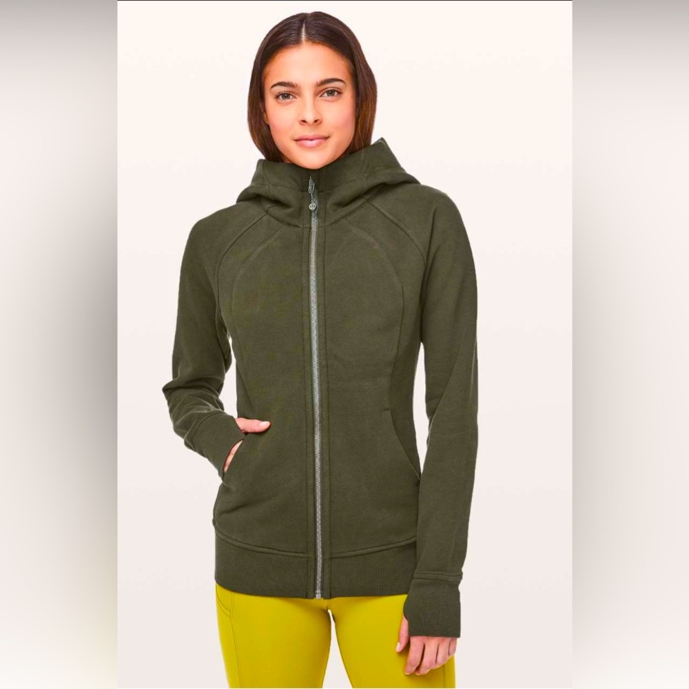 Lululemon Scuba Hoodie *Light Cotton Fleece in Dark Olive Size 6